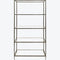 Libra Patterdale Hand Forged Shelving Unit Table Oak Wood Finish, Glass Shelves